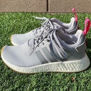 Adidas NMD R2 Shoes Women's Grey / Grey / Pink, Women’s Size 8
